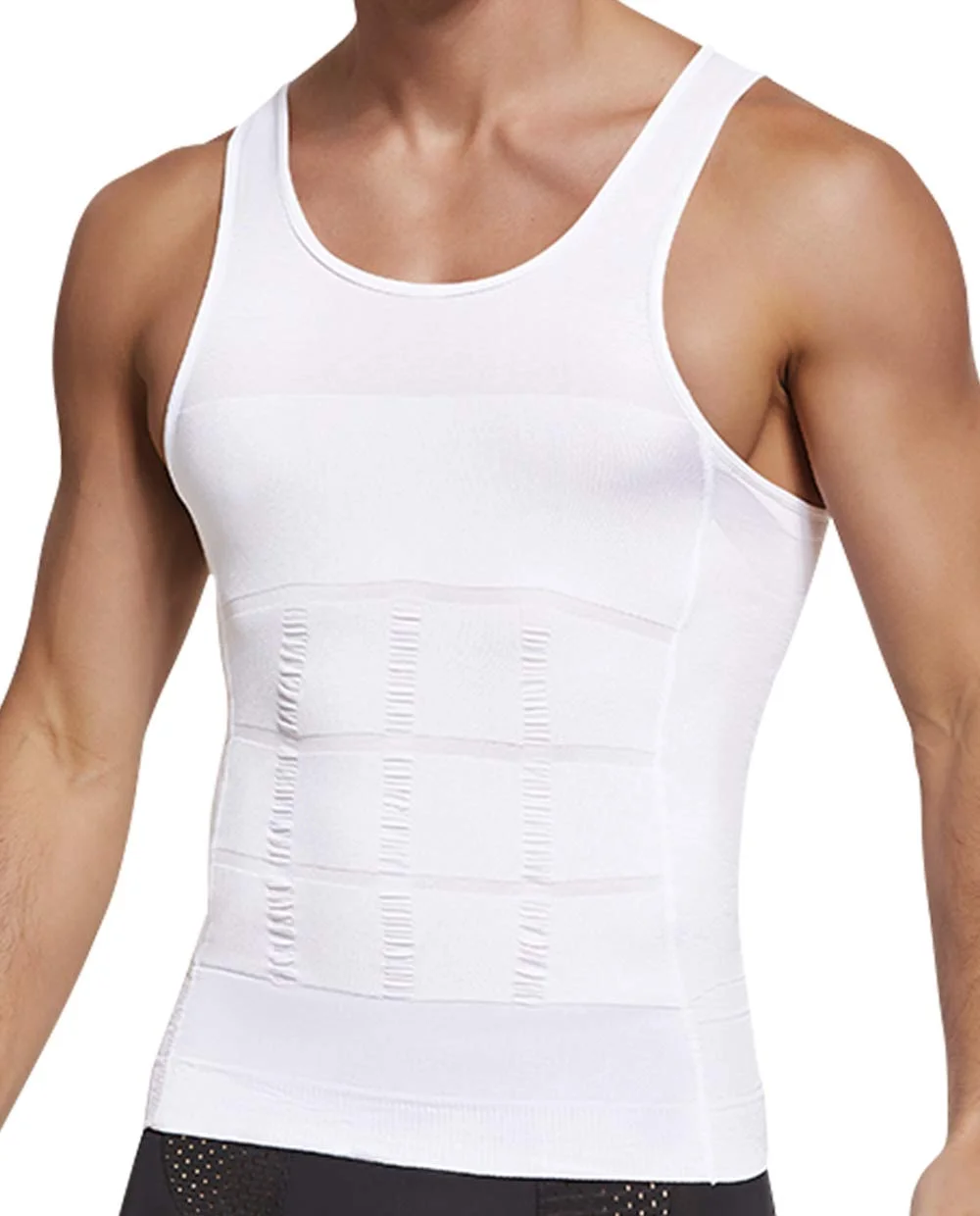 Men's Compression Tank Top, Seamless Tummy Control Shapewear Vest, Slim Fit Sleeveless Undershirt for Gym and Daily Wear
