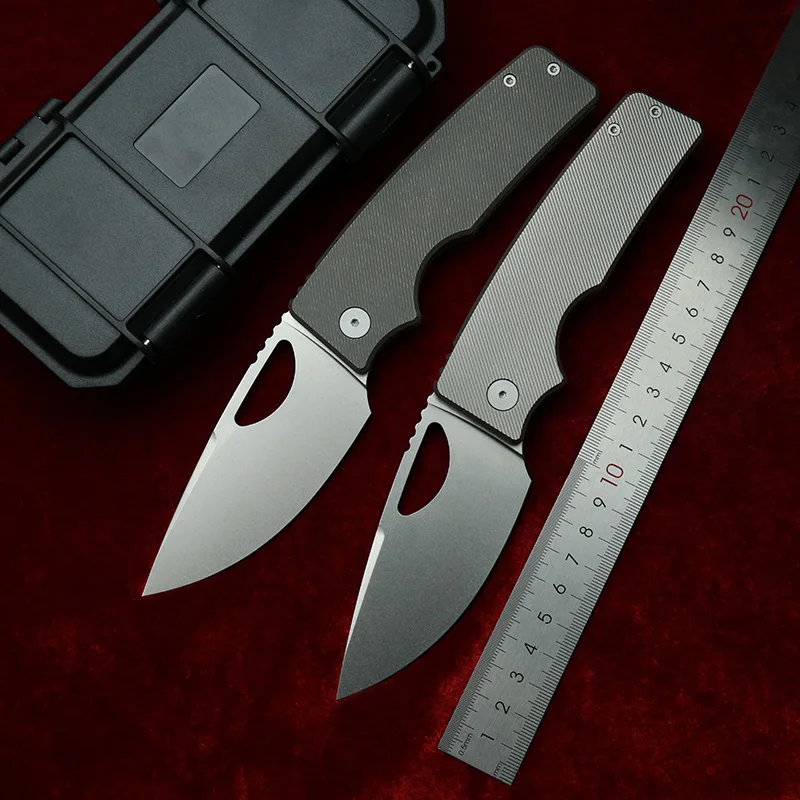 

LEMIFSHE Custom OZ Rosie XL Real D2 Blade Titanium handle Copper Gasket Pocket EDC Tool Camping Outdoor Folding Knife