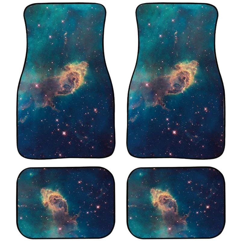 Starry Sky 4PCs Four Seasons Universal Rubber Car Foot Mat Non-slip Anti-fouling Automobile Ground Mat Accessories