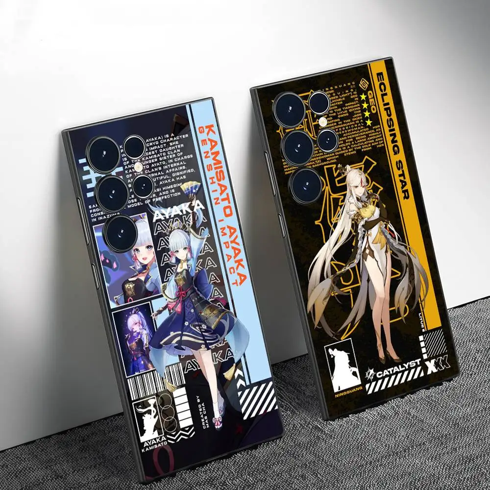

Hu Tao Genshin Impact Phone Case For Samsung Galaxy S25 S24 S22 S23 Ultra S21 S20 Plus Frosted Full Soft Case
