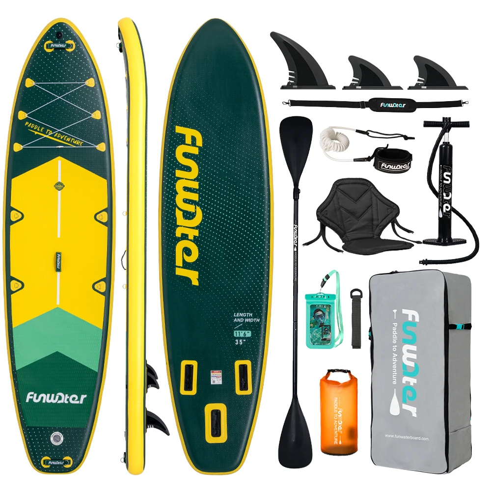 Funwater SUPFW43A ultraleichtes aufblasbares Paddleboard 350*90*15 Erwachsenen-Wasseryoga, Angeln, Reisen, Surfen, rutschfestes Paddleboard