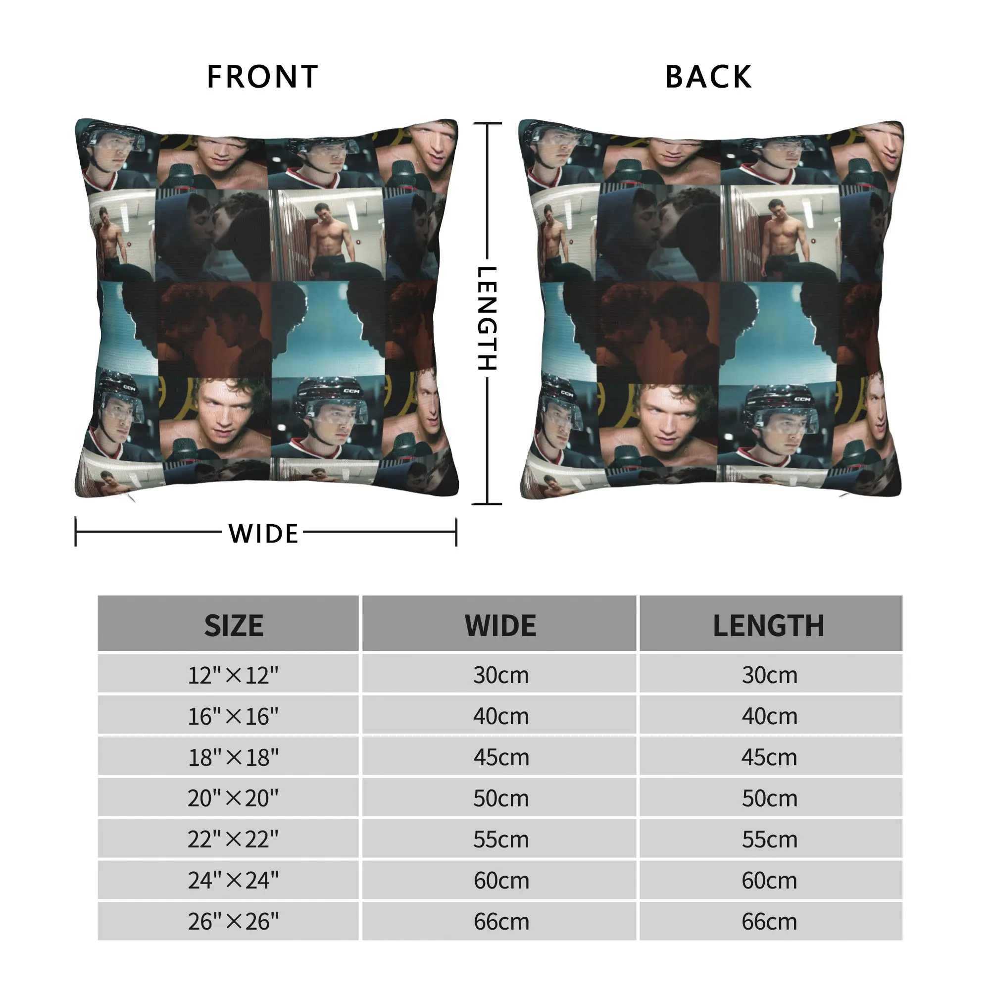 Heated Rivalry Square Pillow Cases Canadian Sports Romance Cushion Cover Awesome Polyester Decor Pillowcase for Car 18"x18"