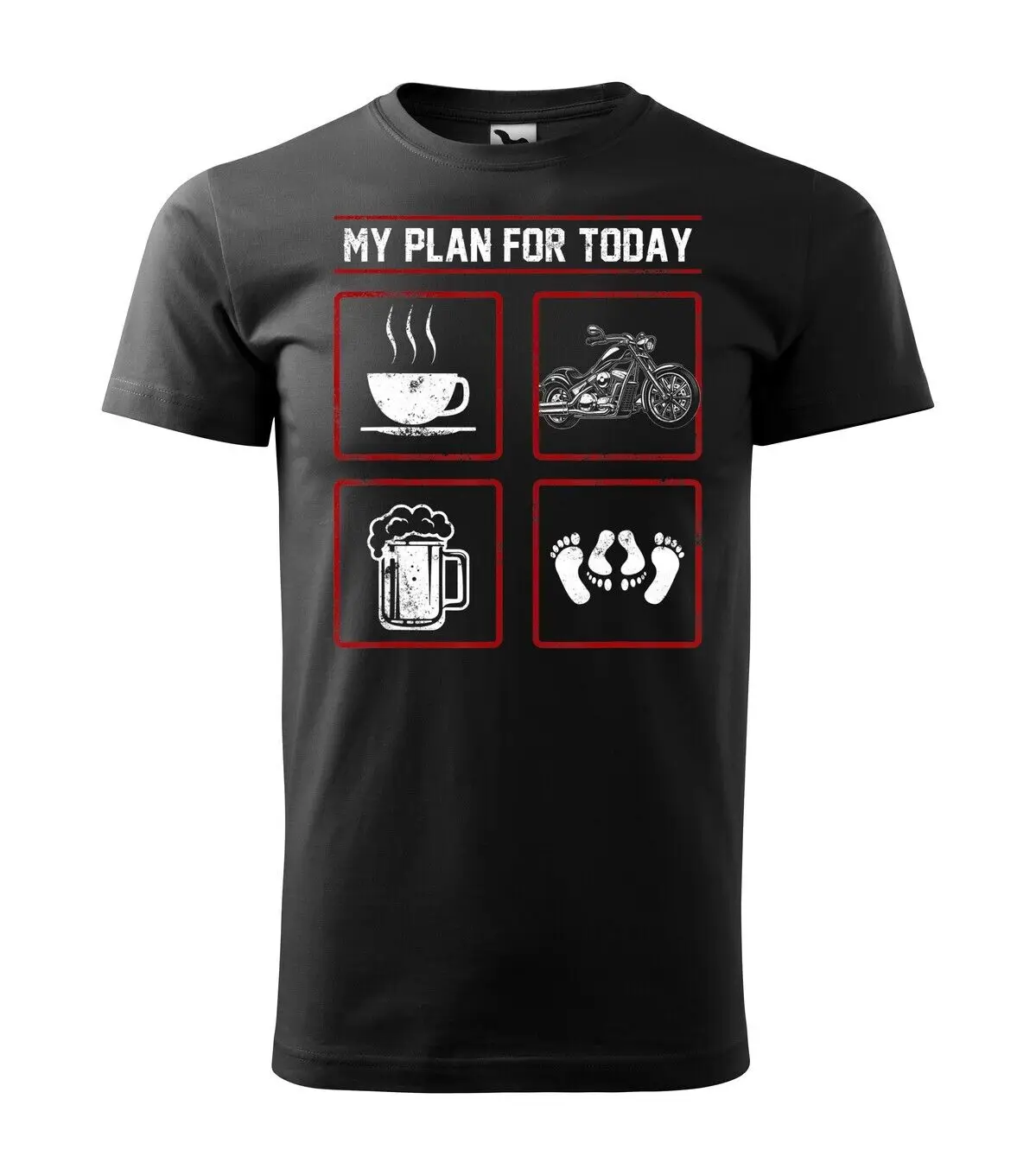 Plan For Today Coffee Beer Men'S Classic Motorcyclist T-Shirt