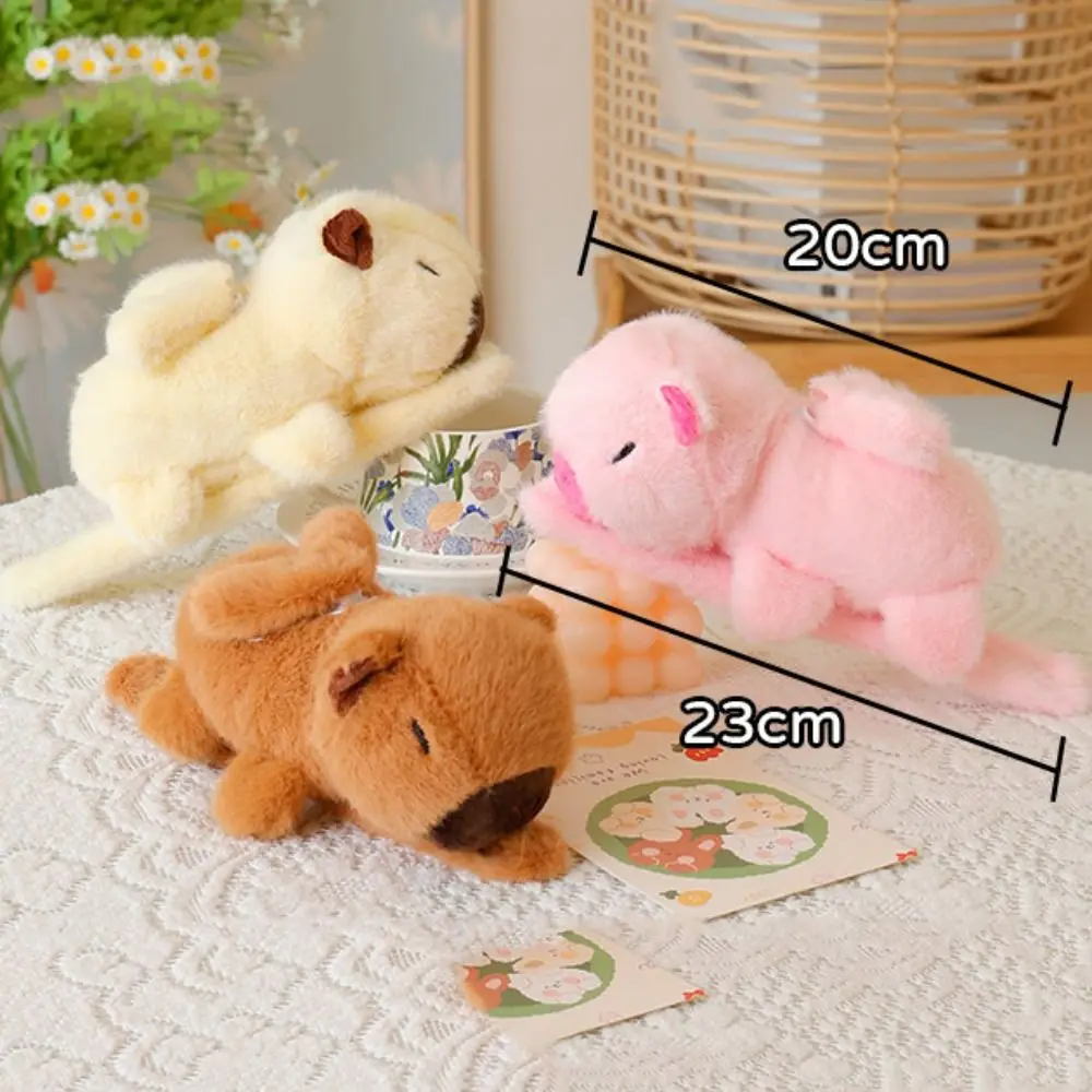 Capybara Rodent Slap Bracelet Series With Wings Wings Trembling Plush Doll Slap Bracelet Pull Rope สีชมพู