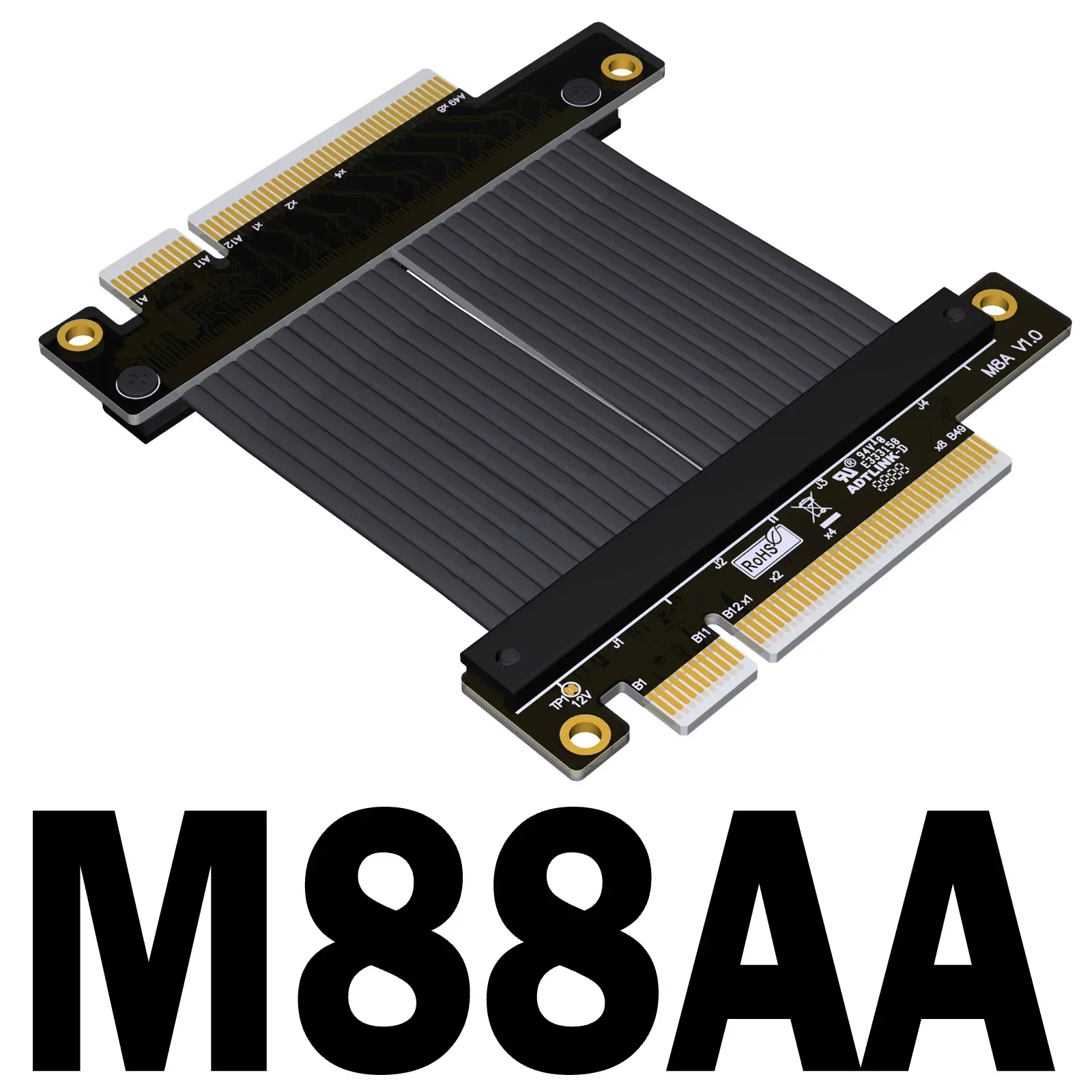 PCI-Express 4.0 8X to PCI-e x8 Jumper Riser Extension Graphics Card Male-Male Female-Female Signal Tx Rx Gen4.0 PCIe Riser Cable