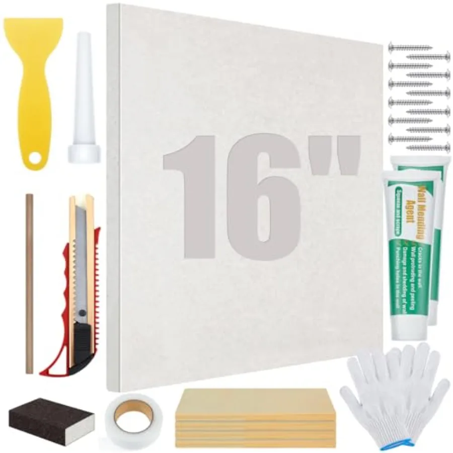 

22 Pcs Drywall Repair Kit with Drywall Repair Panel Sheetrock Hole Patch Kit with Wall Patching Paste Sandg Block Putty Knives
