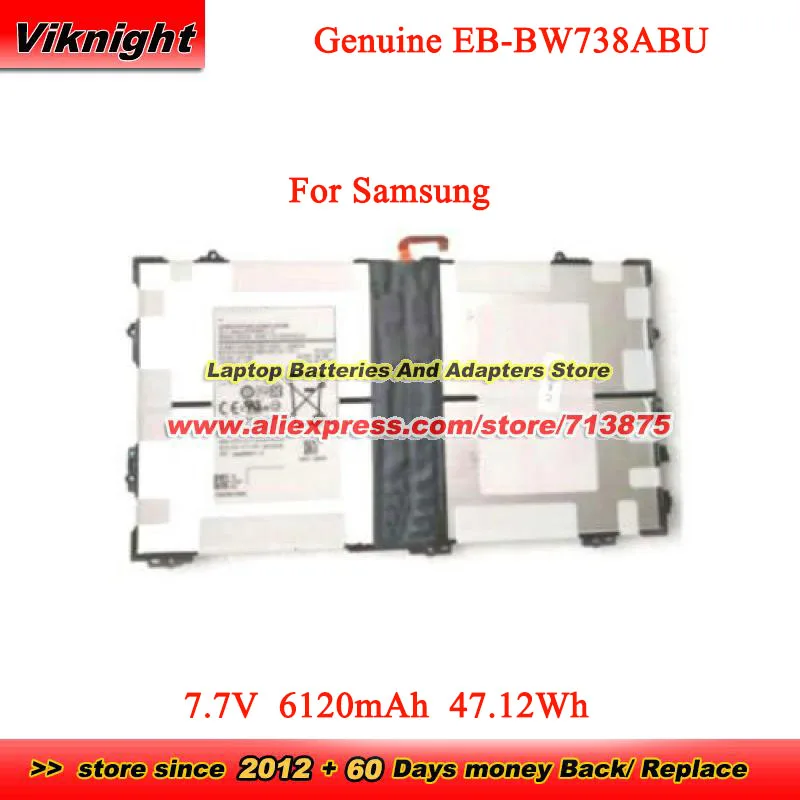 

Genuine EB-BW738ABU Battery EBBW738ABU for SAMSUNG Galaxy Book2 SM-W737A Galaxy Book2 SM-W737Y 7.7V 6120mAh 47.12Wh