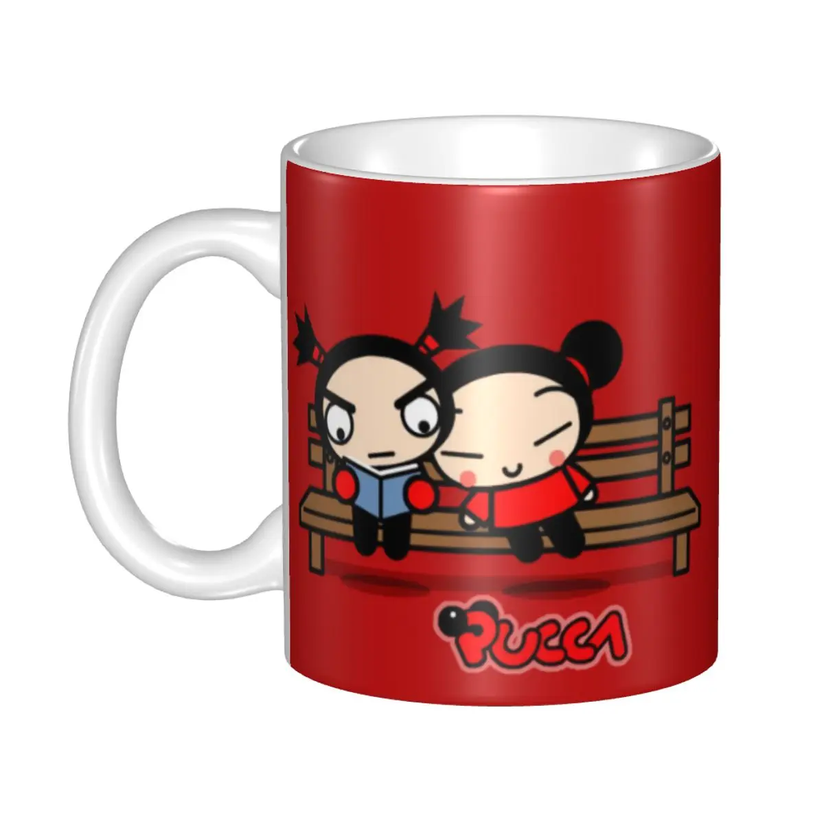 Personalized Cartoon Pucca And Garu Mug DIY Animated Tv Movies Ceramic Milk Tea Coffee Cups Outdoor Work Camping Beer Cup