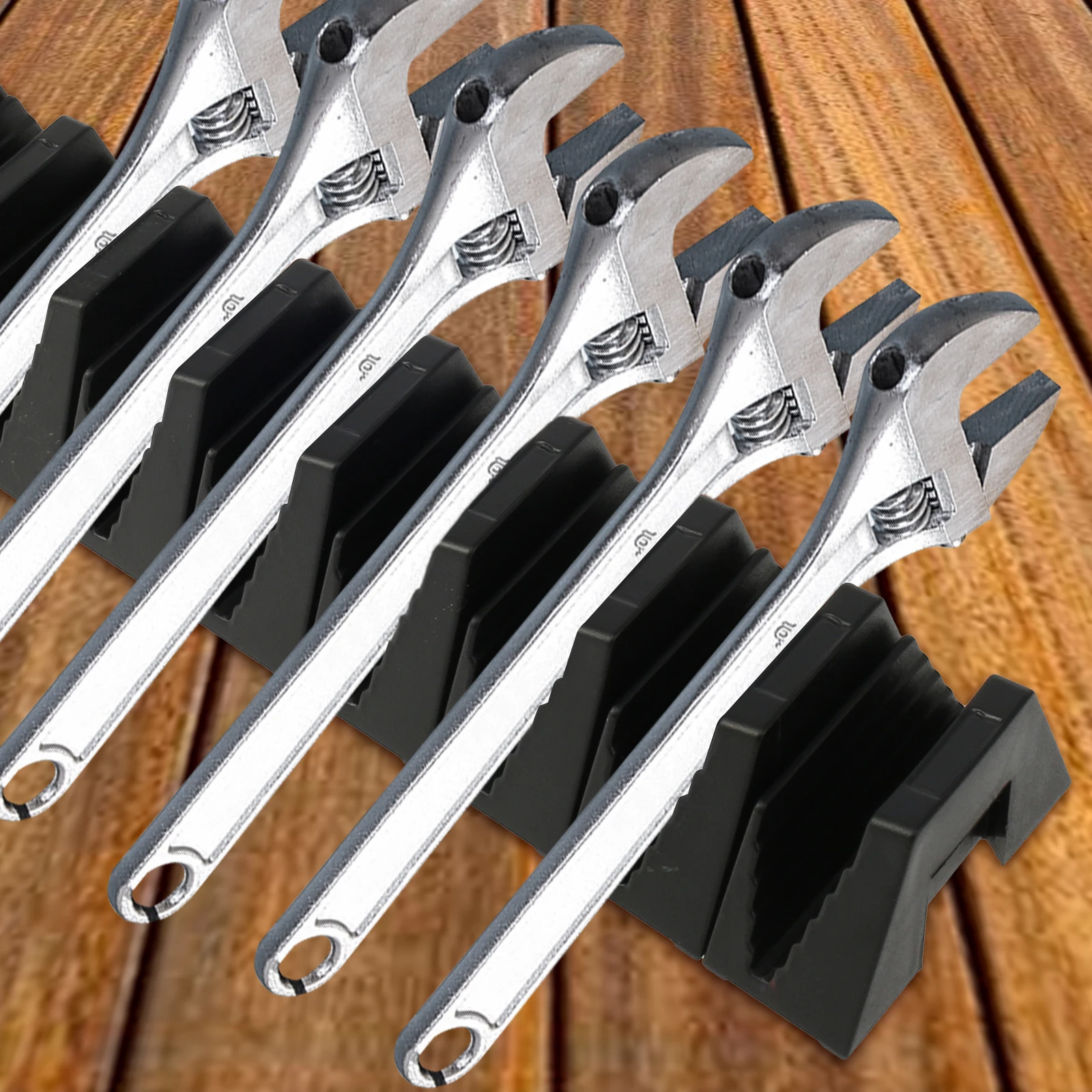 40Pcs Modular Wrench Organizer ABS Versatile Wrench Holder with Labels Space Saving Wrench Storage Rack Tool Accessories