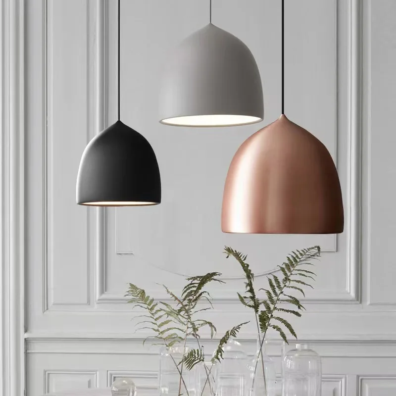 Chandelier retro restaurant lamp single head Zhongshan creative simple lampshade
