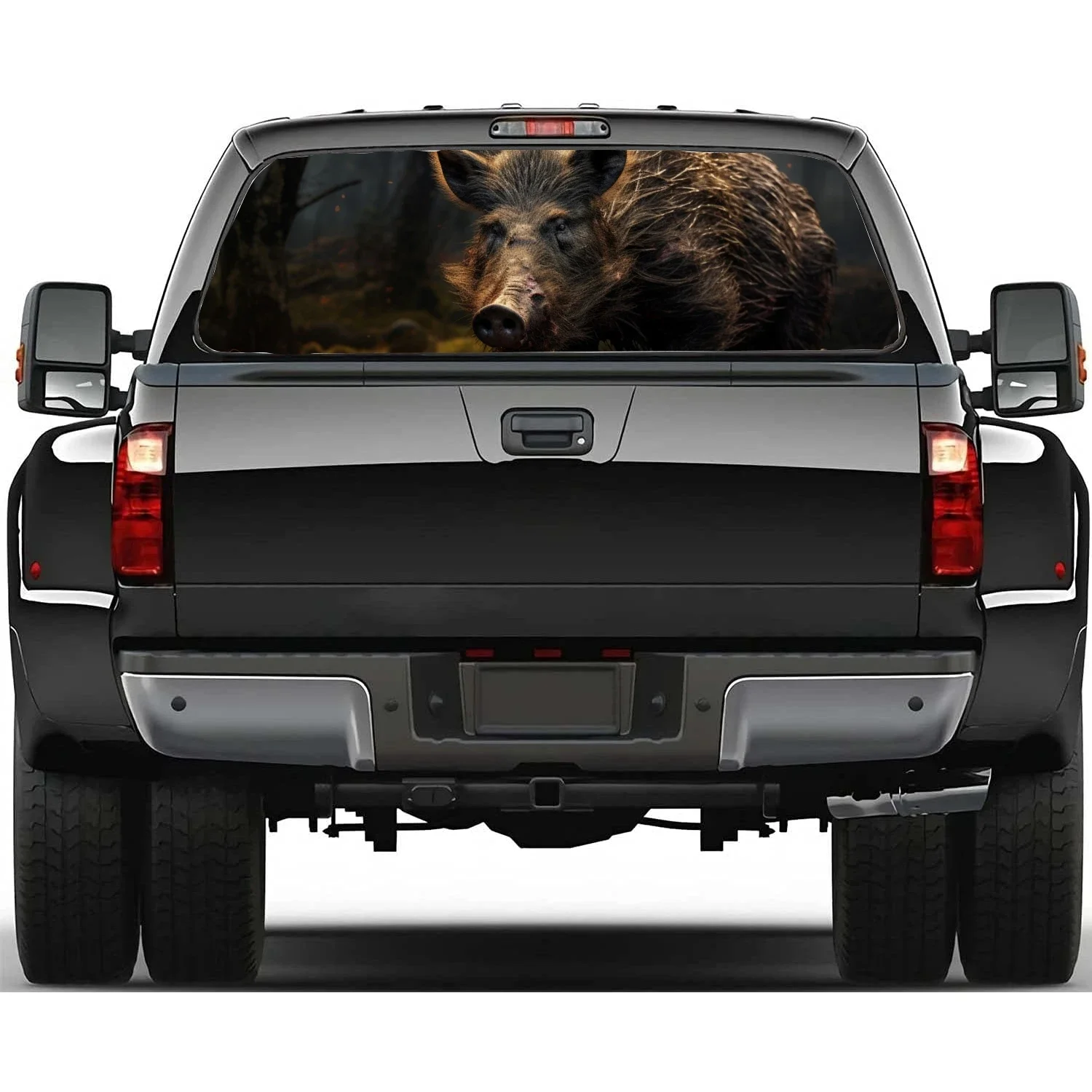 

ferocious wild boar animal Car Window Decal Sticker Graphic PVC Decorative Truck Sticker Perforated GM Truck Window Sticker