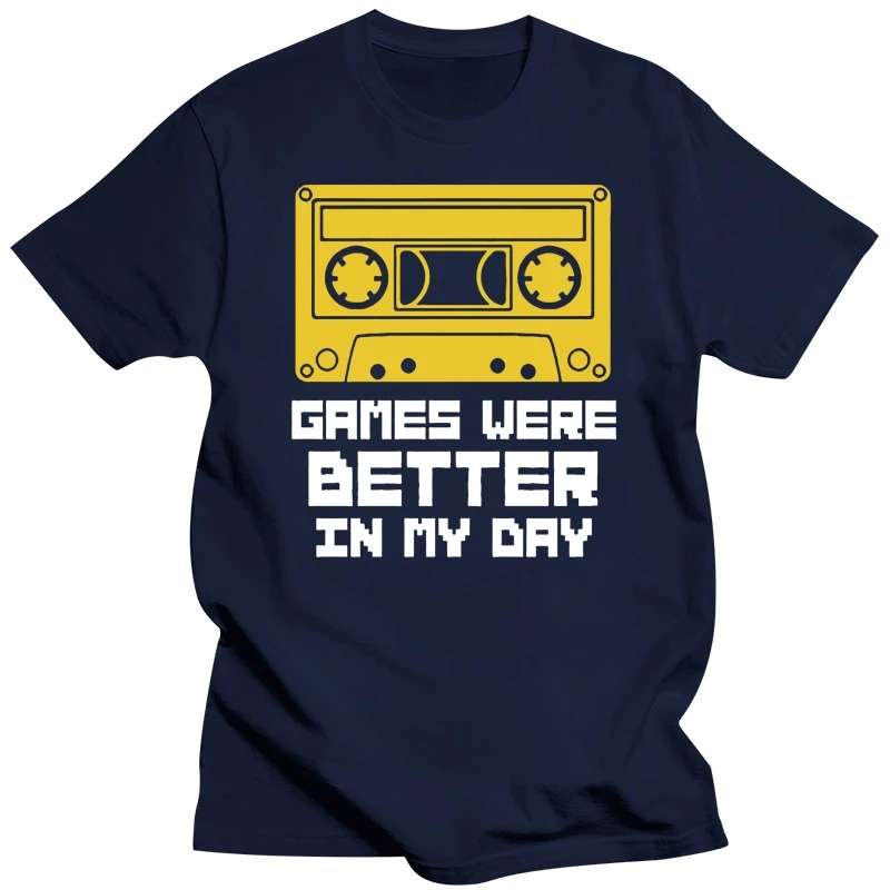 Games Were Better In My Day Spectrum C64 Vic 20 Cassette Tape Mens Streetwear T Shirt Black New Fashion MenS Short Sleeve