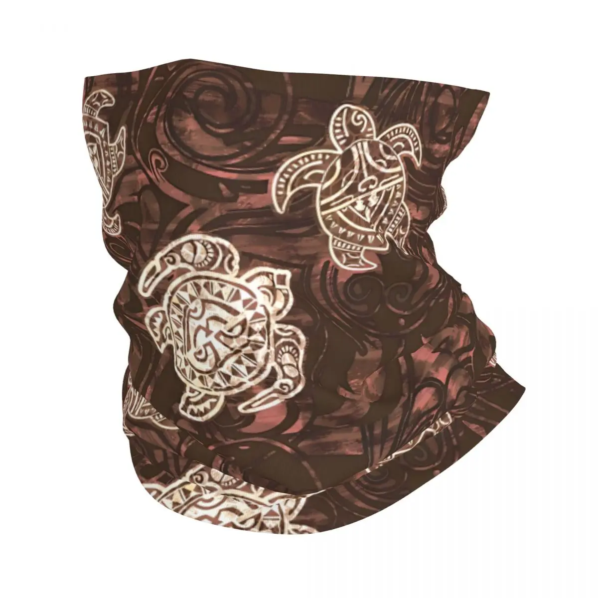 Kona Coffee Abstract Turtle Thin Bandana Neck Gaiter Wrap Scarf Headband Neck Cover