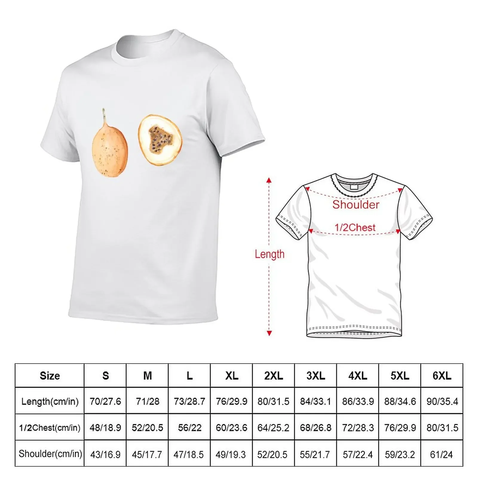 Hand drawn watercolor sketch illustration of granadilla and granadilla in section isolated on white art T-Shirt