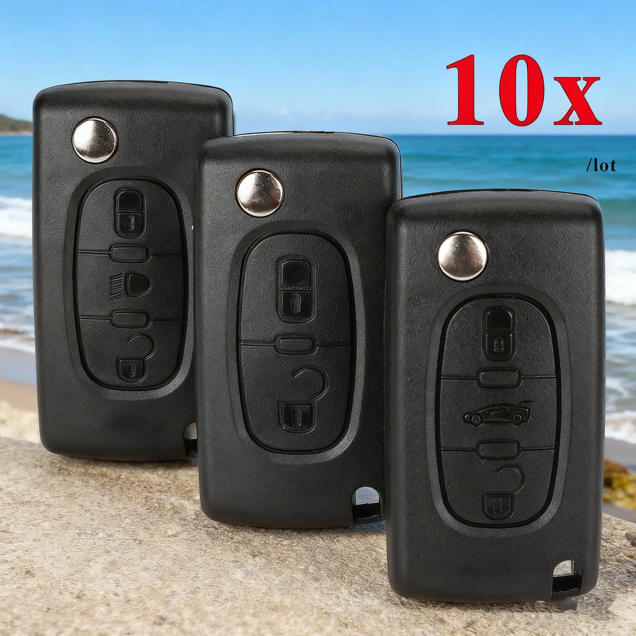 

jingyuqin 10 шт. 2/3 кнопки чехол для автомобильного ключа для Citroen C2 C3 C4 C5 C6 для Peugeot 207 307 308 407 607 807 откидной корпус автомобильного ключа