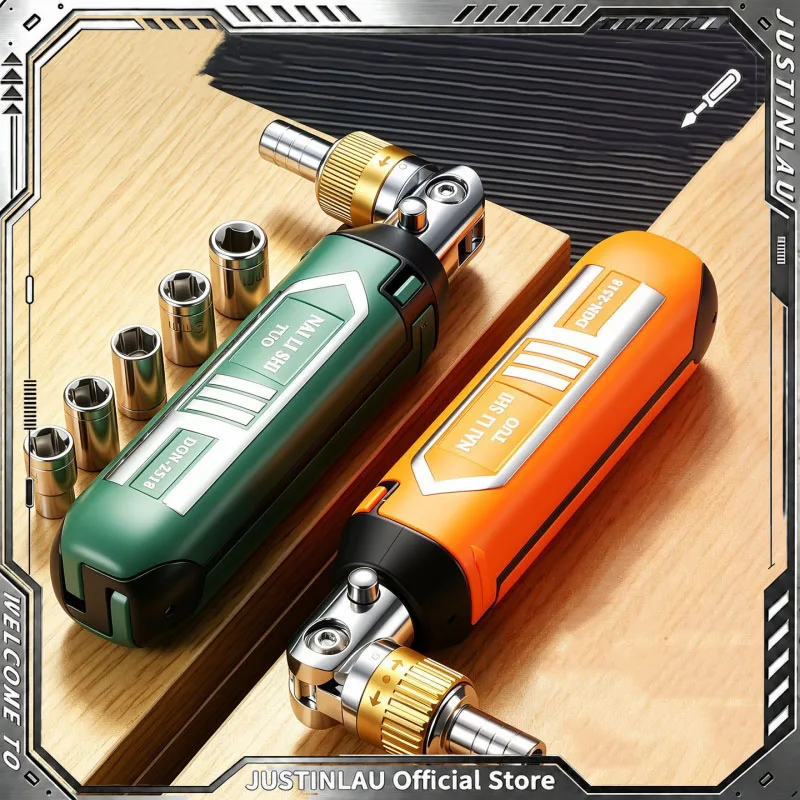 JUSTINLAU 14-in-1 Multifunktions-Ratschenschraubendreher-Set mit magnetischen Bits, tragbares Handwerkzeug für Heimwerkerarbeiten.