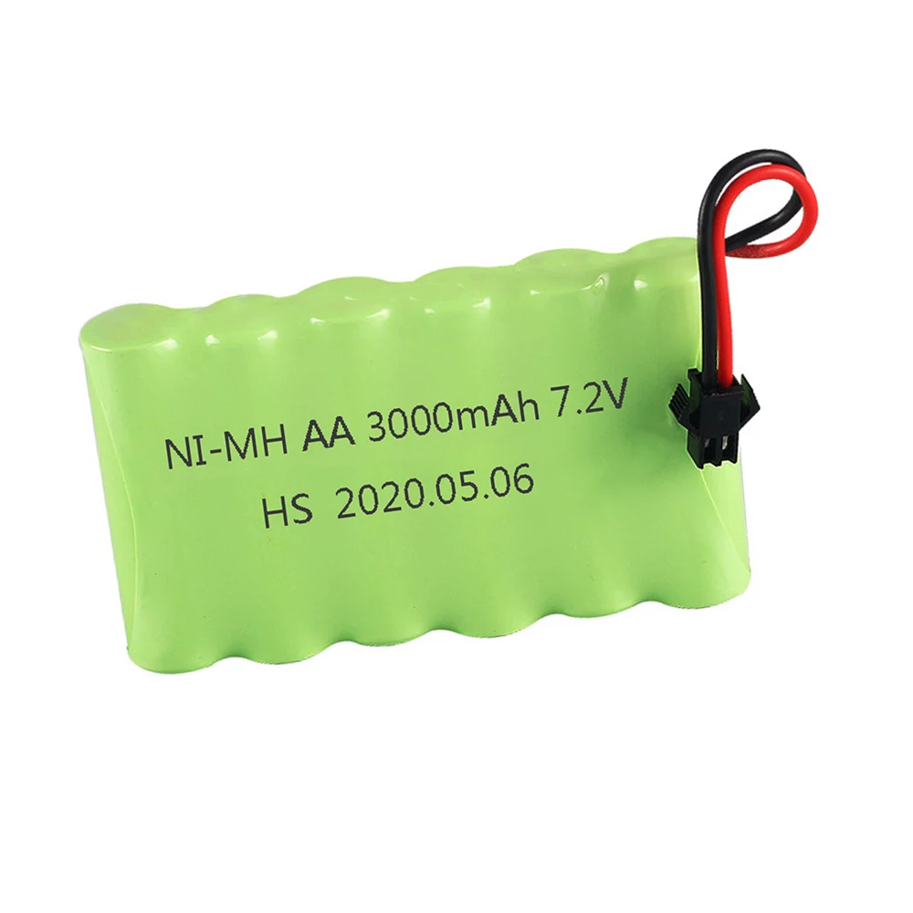 3000mAh 7.2v Rechargeable Battery SM/JST/EL-2P Plug For Rc toy Car Boat Tank Train Robot Gun AA 7.2V Ni-MH Battery Pack 2PCS/lot