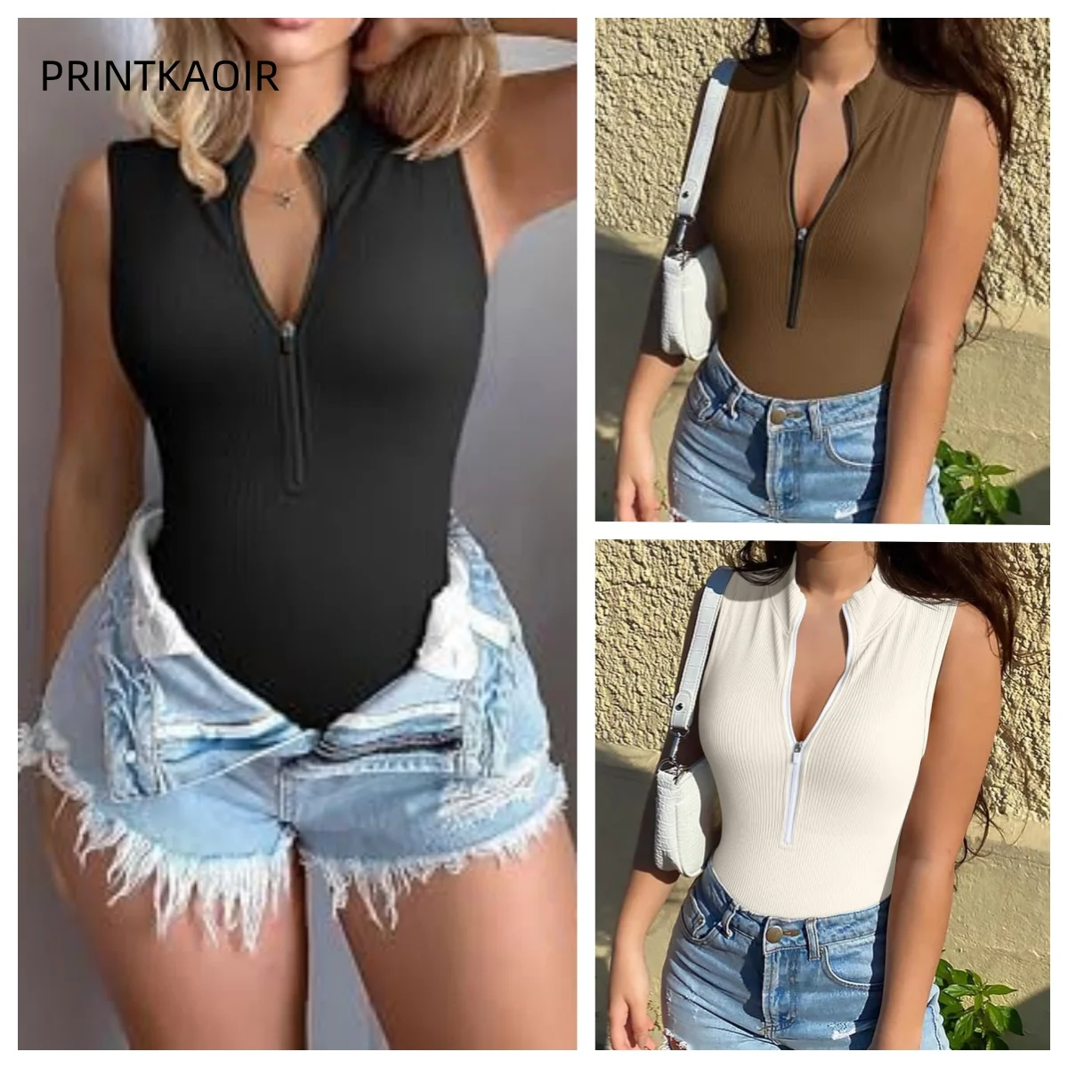 

Sexy Scrunch Butt Sport Jumpsuit Short Woman One Piece Gym Outfit Sleeveless Zipper Fitness Overalls Yoga Romper