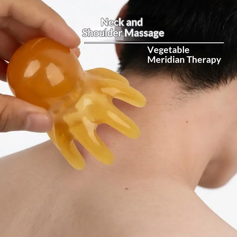 2Pcs Resin Octopus Scalp Massage Comb Meridian Scraping Brush Acupuncture Point SPA GuaSha Head Massager
