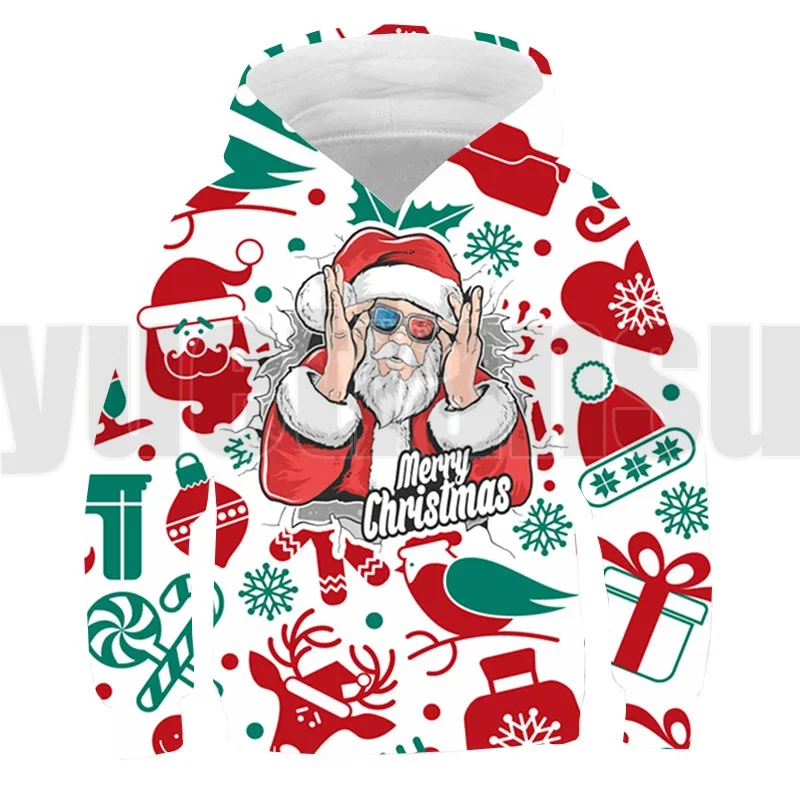 

New Christmas 3D Hoodie Anime Harajuku Boys Girls Oversized Sweatshirt Santa Claus Japanese Streetwear Kids Daily Lounge Wear