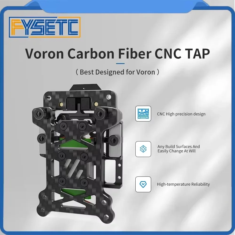

FYSETC Voron CNC Carbon Fiber TAP Высокая термостойкость и легкий вес Поддержка Voron TAP 5 В/24 В для Voron 2.4 Trident