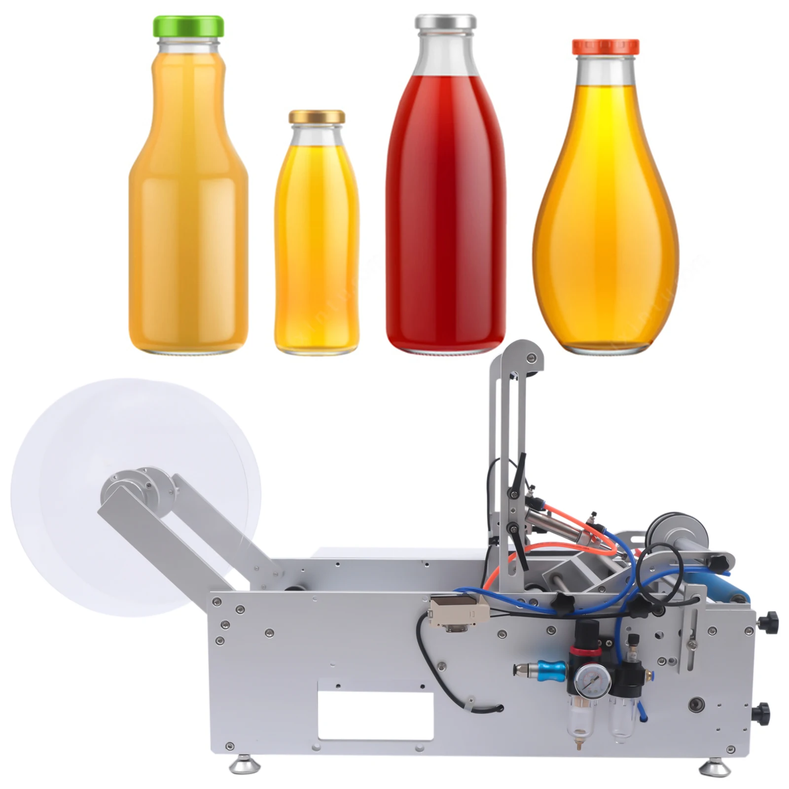 300W hoge precisie semi-automatische ronde fles etiketteermachine 20-40 stks / min + netsnoer