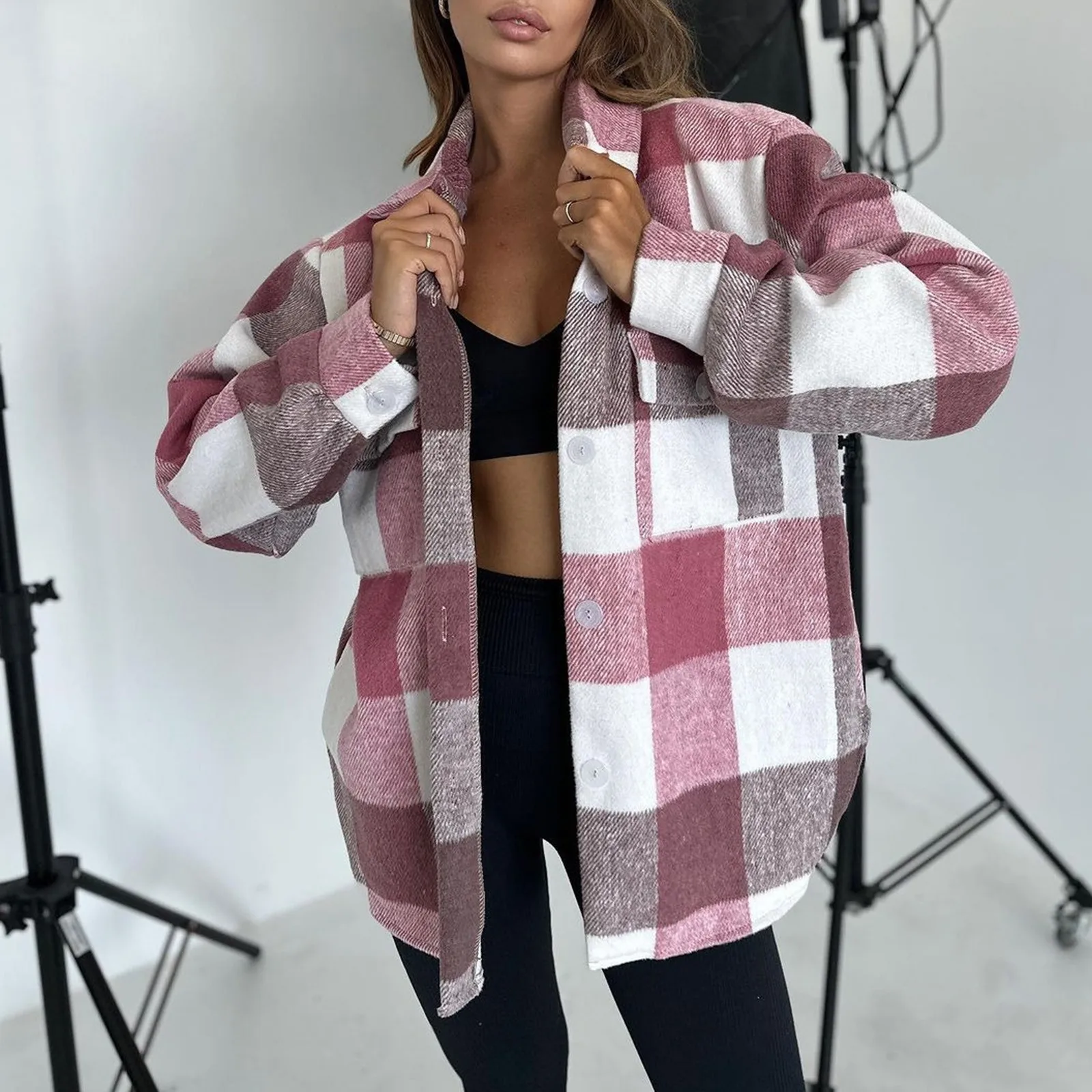 Plus Size Women's Classic Plaid Flannel Shirt
