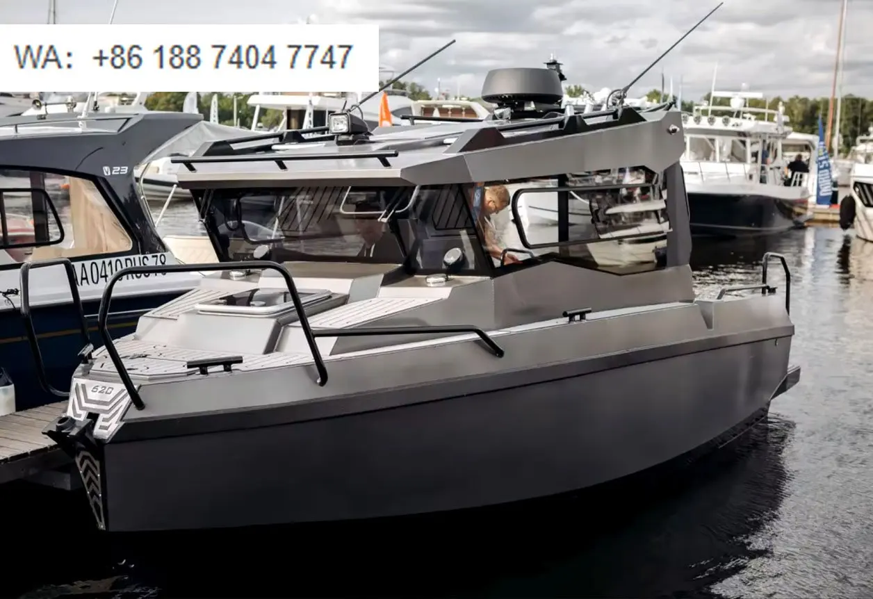 New Model 6.2m 20ft Blade Craft  Aluminum Boat Classic Swedish Axe Bow Design  Spacious Cabin with Diving Platform