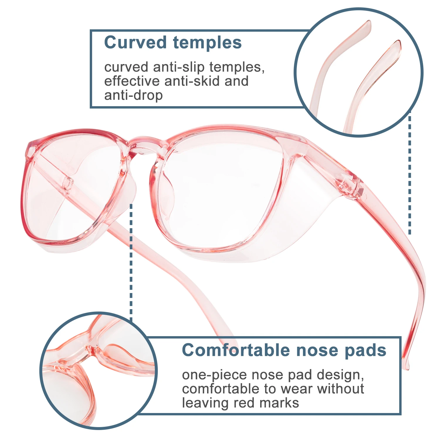 Schutzbrille für Frauen, Blaulichtfilter-Brille, Augenschutz-Brille für LED-Licht, ANSI Z87 Sicherheitsbrille für Damen HM9 – Detail 5