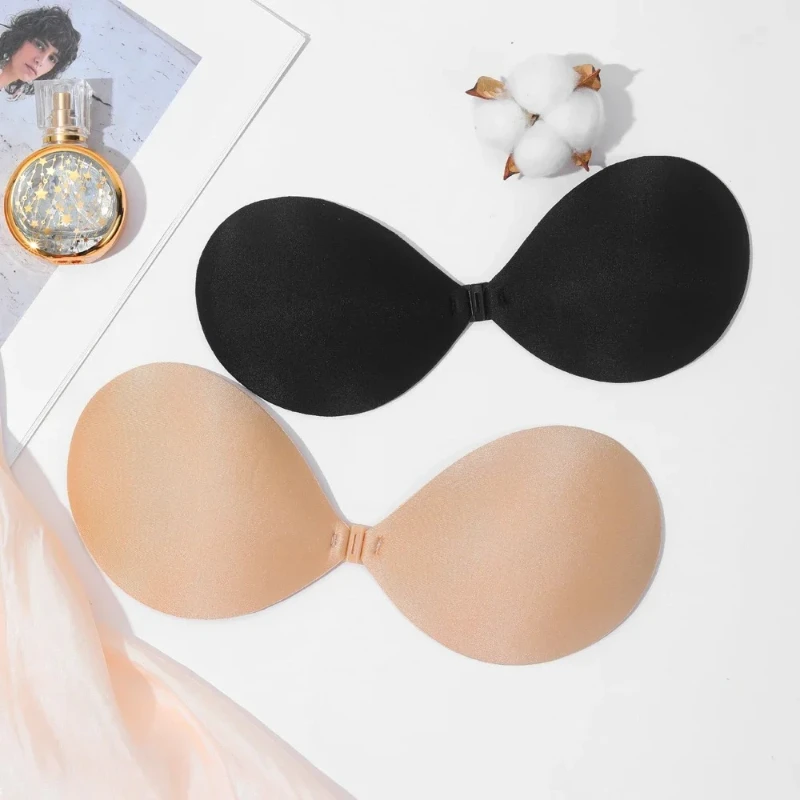 Sexy Women Invisible Push Up Bra Self-Adhesive Silicone Bust Front Closure Sticky Bra  Skin Backless Strapless Bra