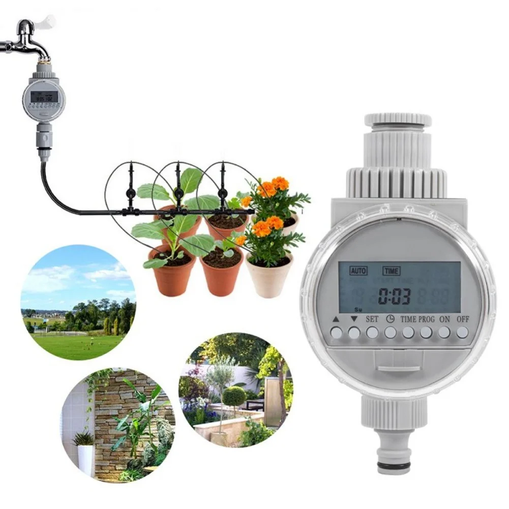 For Garden Irrigation Controller Solar Powered Auto Watering Timer with LCD Display for Efficient Outdoor Plant Care