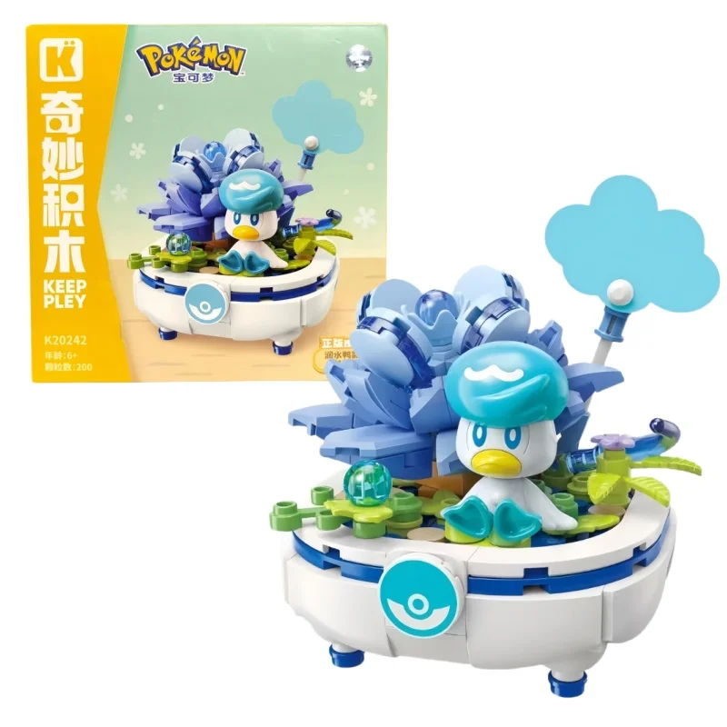 Keeppley Originele Pokemon Bouwsteenspeelgoed Pikachu Bulbasaur Plant Ingemaakte Cartoon Model Puzzel Decoratie Speelgoed Kindercadeau
