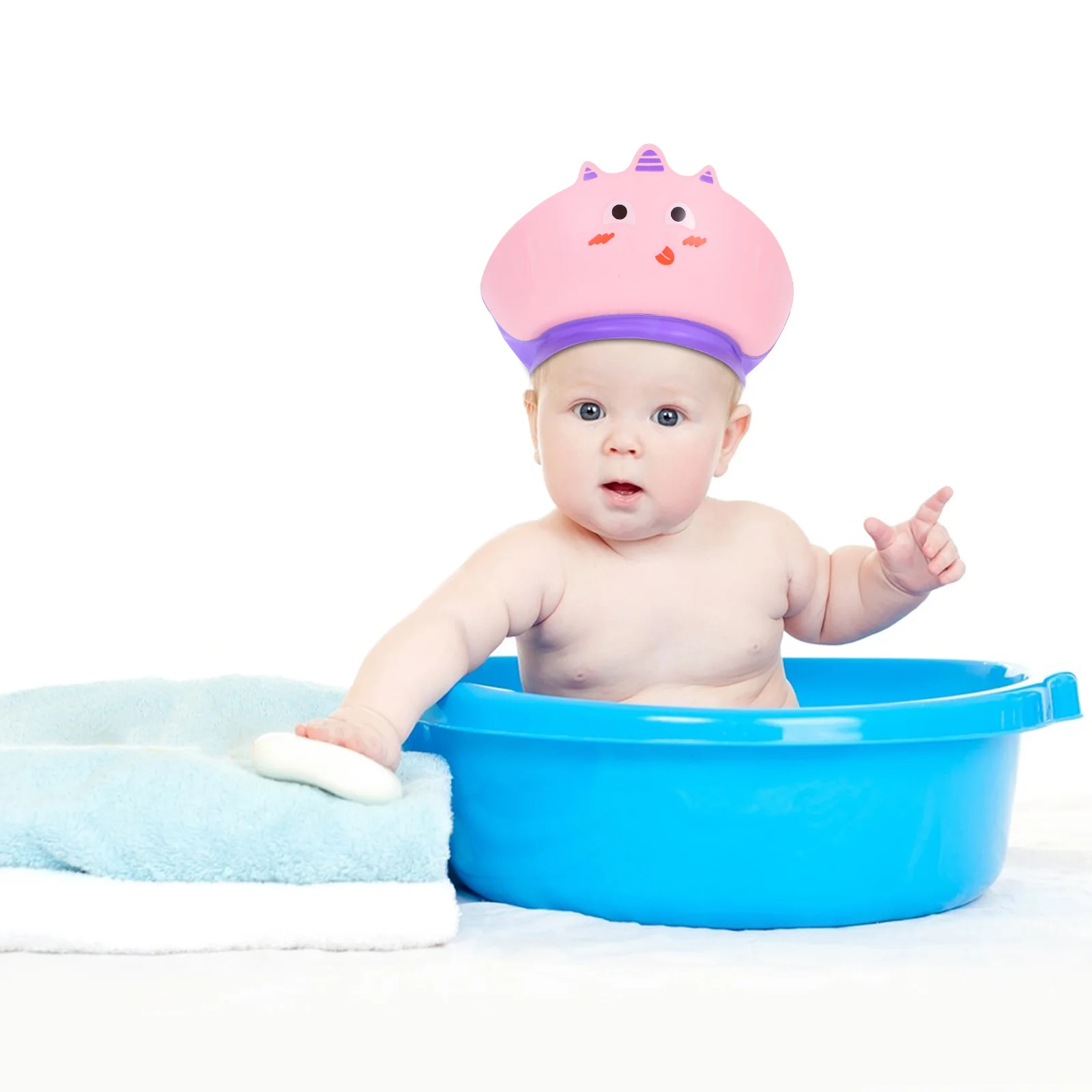 

2Pcs Children Shampoo Cap Shower Hat Protector Baby Swim Caps Kids Bathing Cartoon Waterproof Visor Toddler Girl Infant