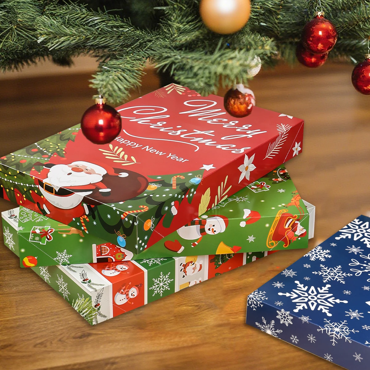 

4pcs/Set Christmas Candy Gift Boxes Merry Christmas Decoration for Home 2025 Gift Packing Boxes Navidad Natal New Year Gift 2026