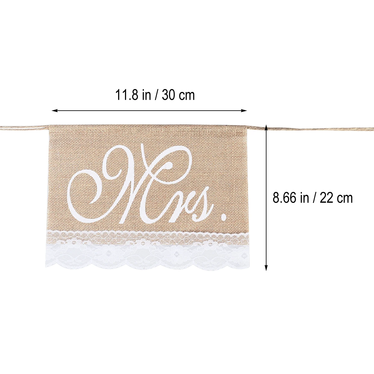 

2 Pcs Chair Flag Mr Mrs Signs Wedding Banner Rustic Burlap Quality Chair Banners Groom Bride Khaki Lace Fringe Retro