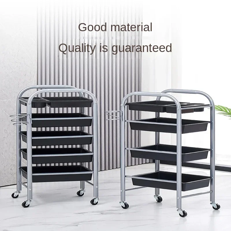 Large Capacity Beauty Salon Auxiliary Cart Multifunctional Barber Shop Trolley with Wheels Efficient Tool Organizer