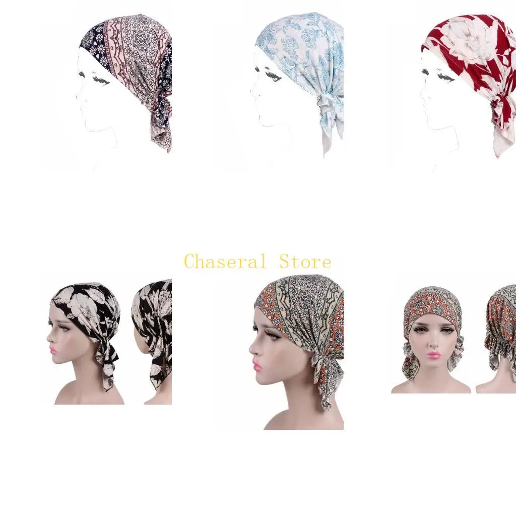 

E7CE Women Headscarf Cap Muslim Hijab Turban Hair Loss Cover Scarf for Head W