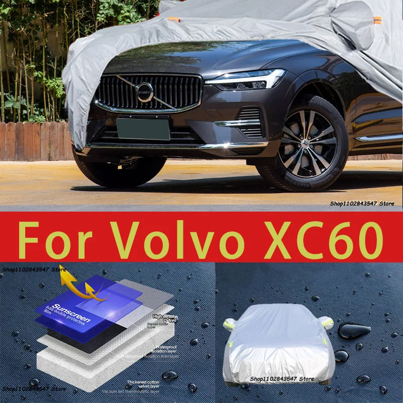 

Наружная защита для Volvo XC60, полноразмерные автомобильные Чехлы, снежный чехол, Солнцезащитный водонепроницаемый пыленепроницаемый внешний автомобильный аксессуар