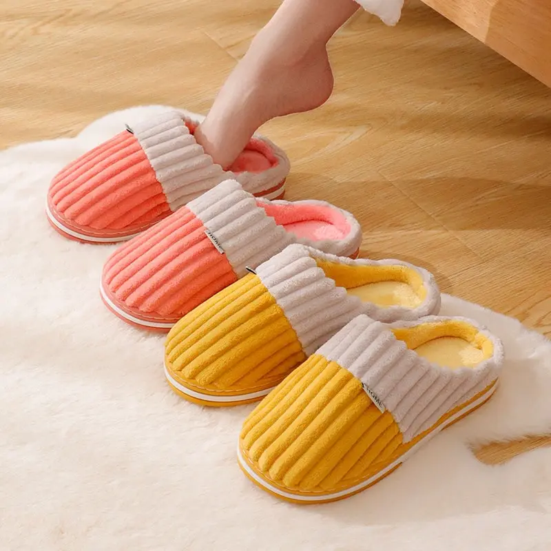 Feslishoet Women Winter Home Slippers Cartoon Nonslip Soft Winter Warm House Spa Slippers Indoor Bedroom Lovers Outdoor Shoes