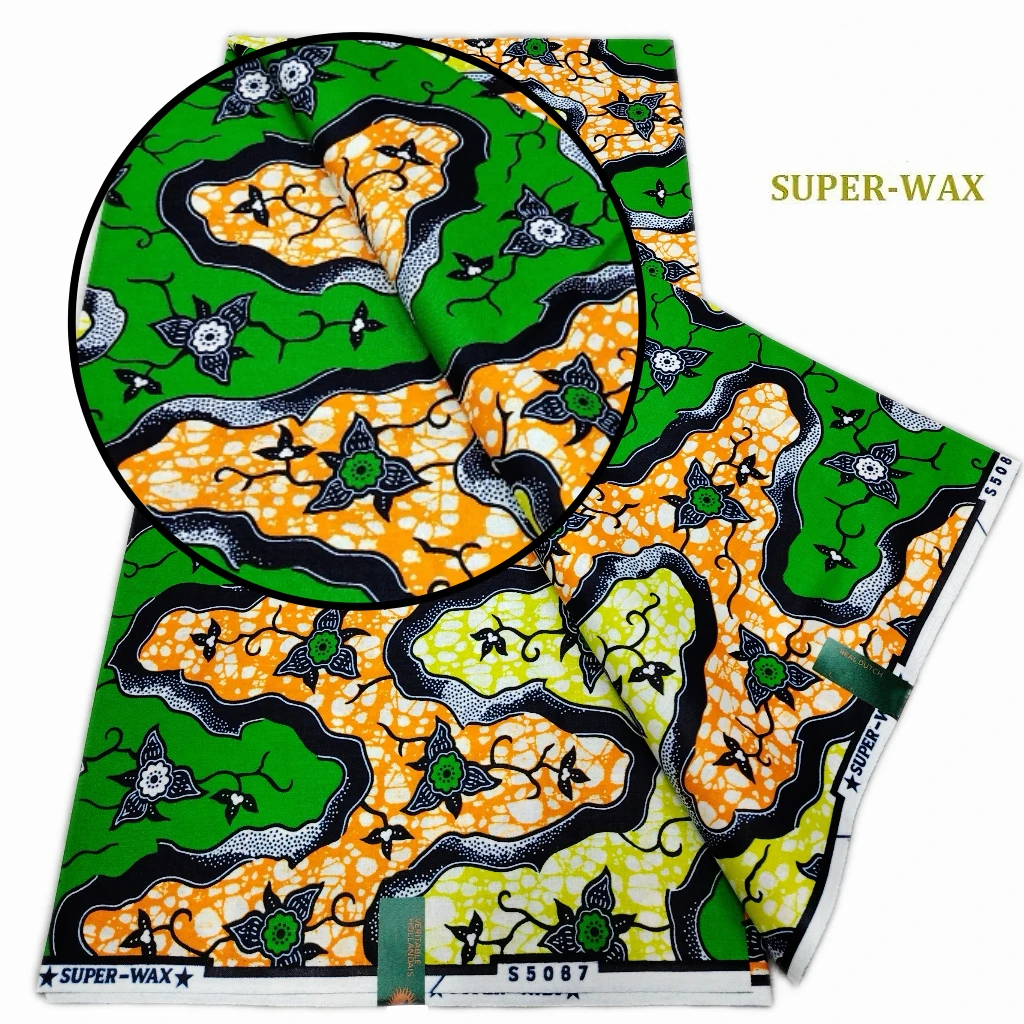 Mais novo grande super africano glam tecido de cera 100% algodão ancara tecido de cera macio real africano super cera tecido 6 metros para casamento