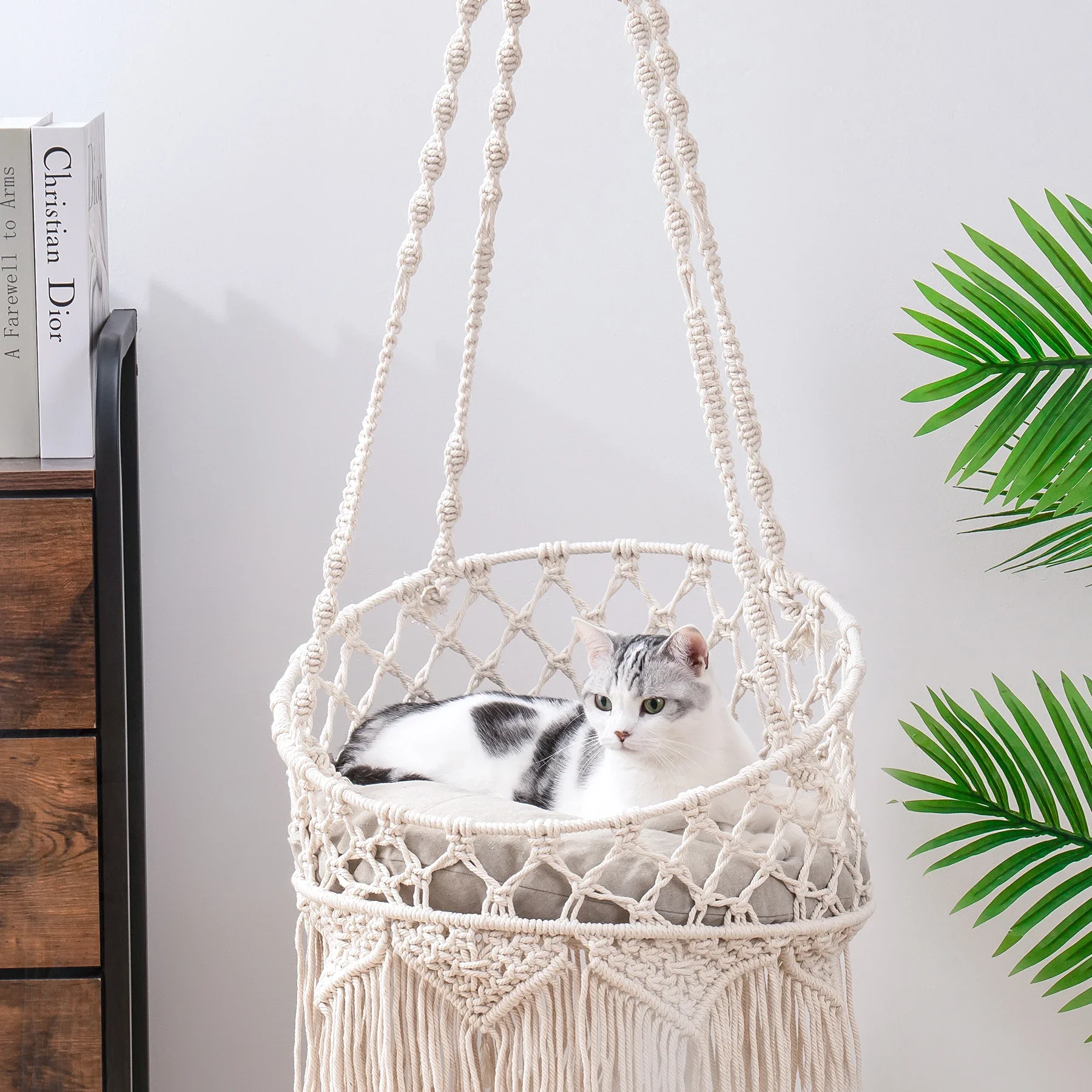 For Mewoofun Window Perch Bed Handwoven Indoor/Outdoor Hammock for Cat Providing Cozy Space for Sleep Climbing Play US Shippping