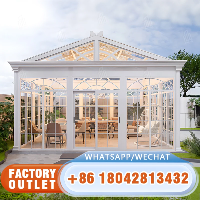 Glass sunroom solarium conservatory sunrooms 4 season winter garden free standing sunroom