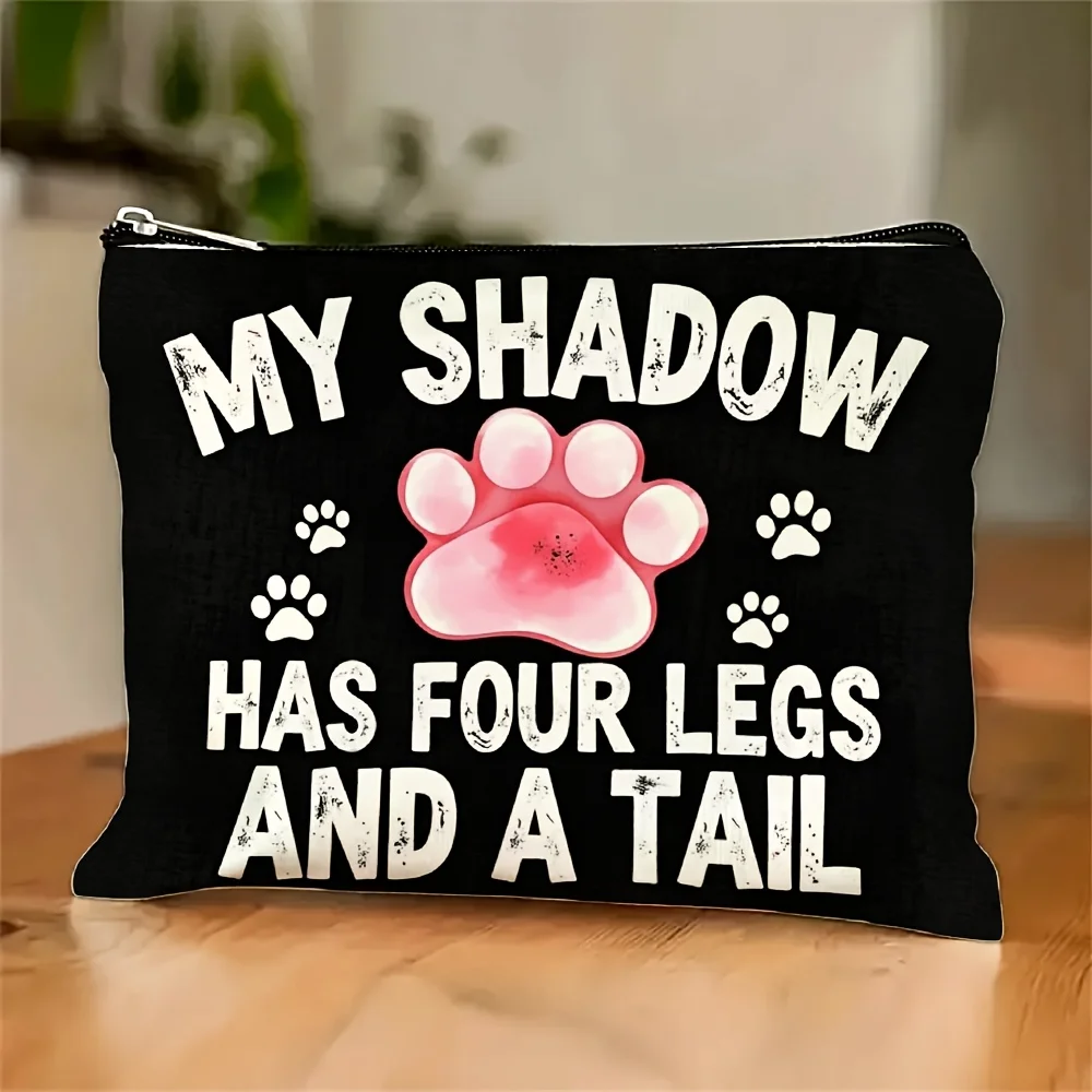 A Cute pet lover makeup bag - a cute multifunctional zipper pouch, jewelry storage bag, perfect travel zipper small storage pouc