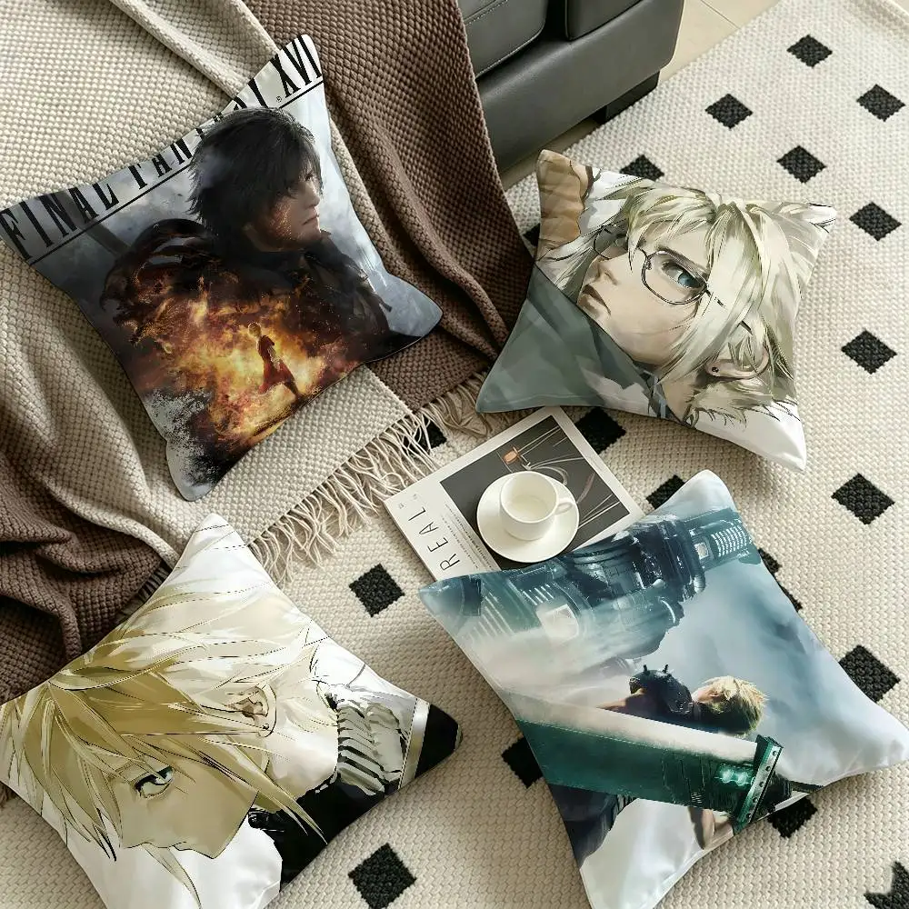 F-Final F-Fantasy Game Personalized picture text home decorative pillows Household Gifts 45x45cm