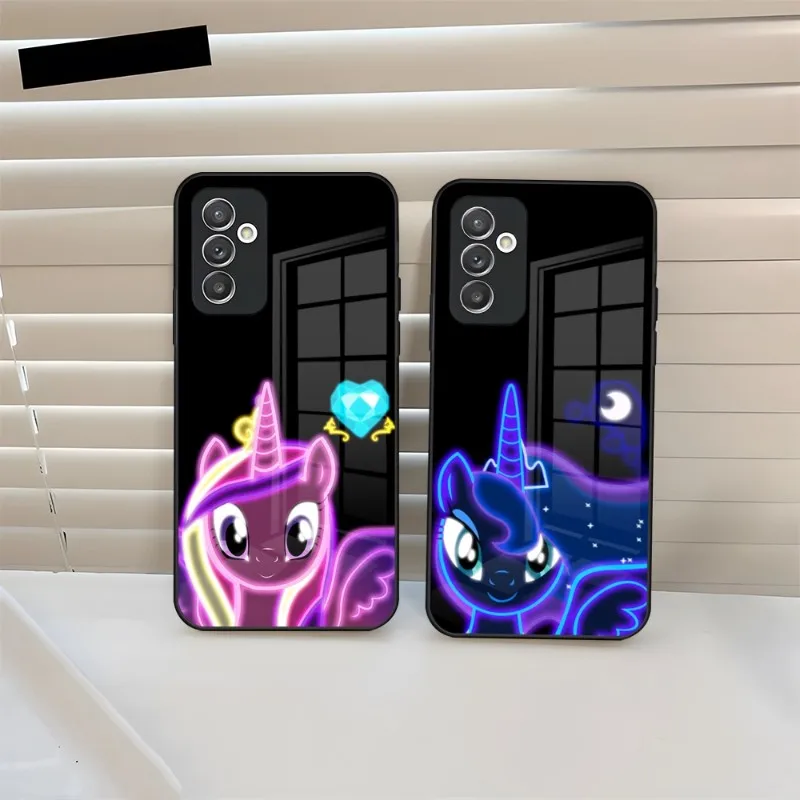 My LittleS P-PonyS Phone Case Tempered Glass For Samsung A34 A52 A14 A54 A51 A22 A32 A72 S22 S23 Ultra Note 20 10 Pro Plus Coque