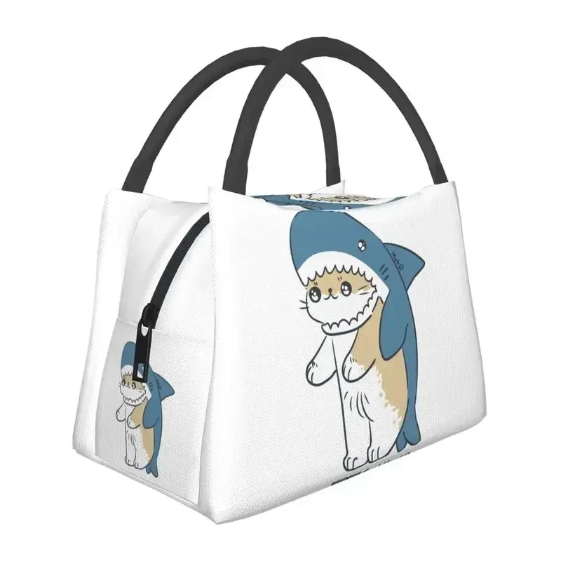 

Custom Cartoon Manga Animal Cat Shark Lunch Bags Women Cooler Warm Insulated Lunch Box for Work Pinic or Travel