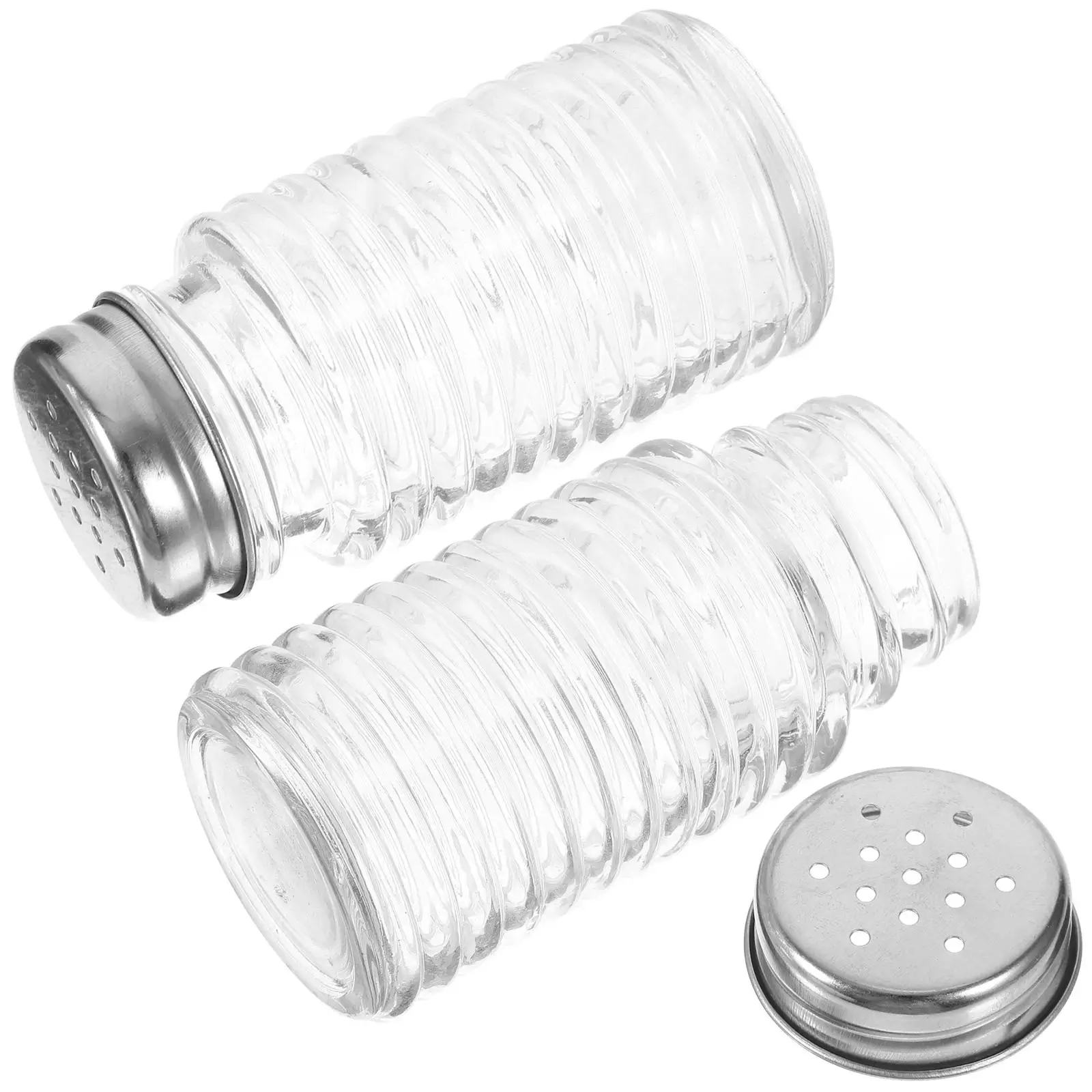 

2 pcs Salt Spice Shaker For Kitchen Shaker Set Glass Spice Dispenser Small Kitchen Home Use Sturdy Material Portable Easy