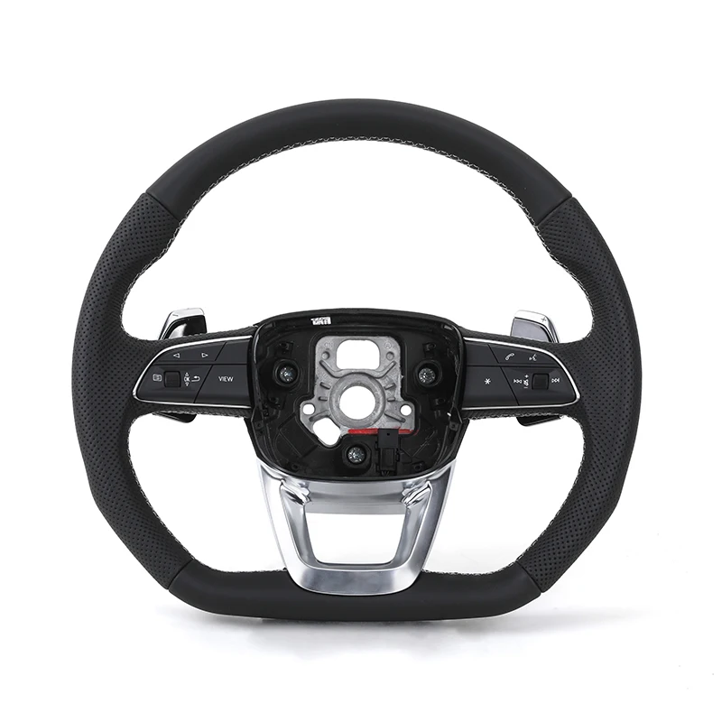 

2025 Volant Lenkrad Flat Bottom Half Perforated Leather Steering Wheel for Audi RS TT TTRS RS3 RS4 RS5 RS6 RS7 R8 C8 Q5 B7 B8