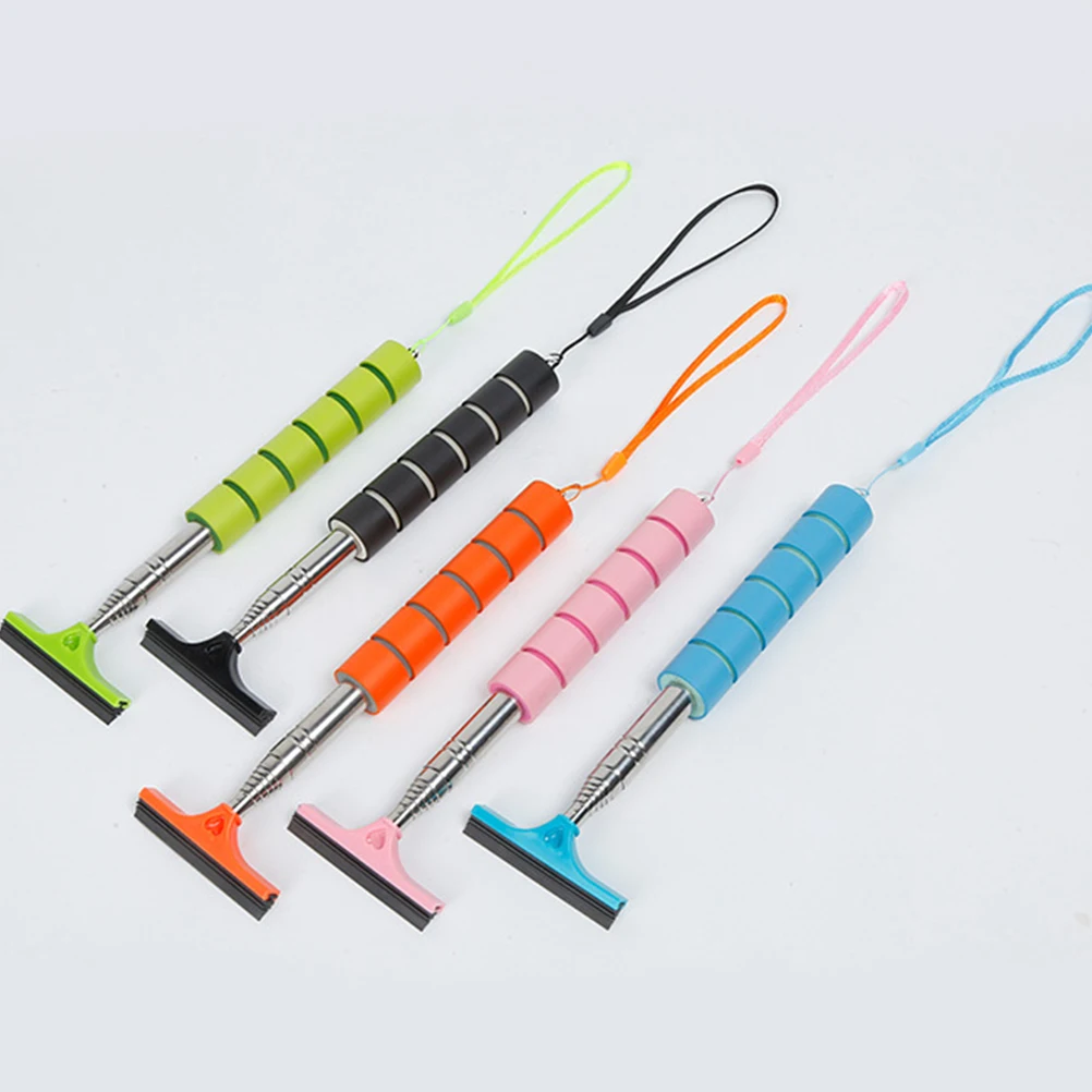 

Telescopic Car Rearview Mirror Wiper Pink Adjustable Handle Window Cleaner Stainless Steel Squeegee Glass Auto Windshield Tool
