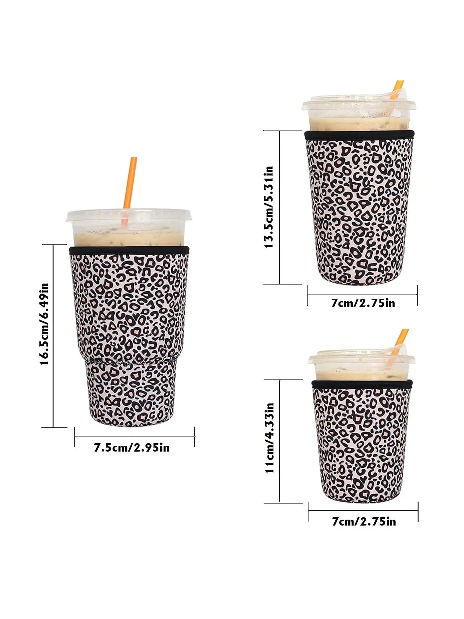 3 Pack Reusable Iced Coffee Sleeves - Insulator for Cold Beverages, Neoprene Cup Holder for Starbucks/Dunkin Coffee